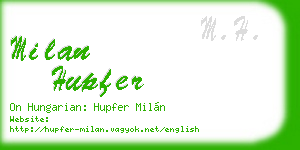 milan hupfer business card